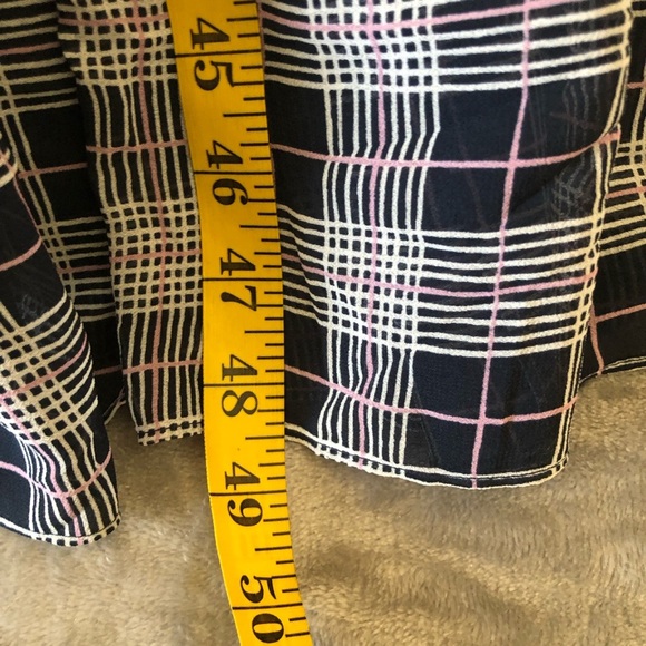 Club Monaco Cross Back Dress Size 4 Plaid V Neck Flowy Side Zip Special Occasion - Picture 14 of 15